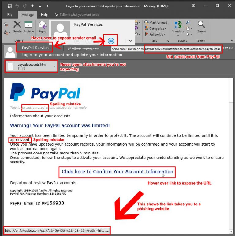 Phishing Email Sample